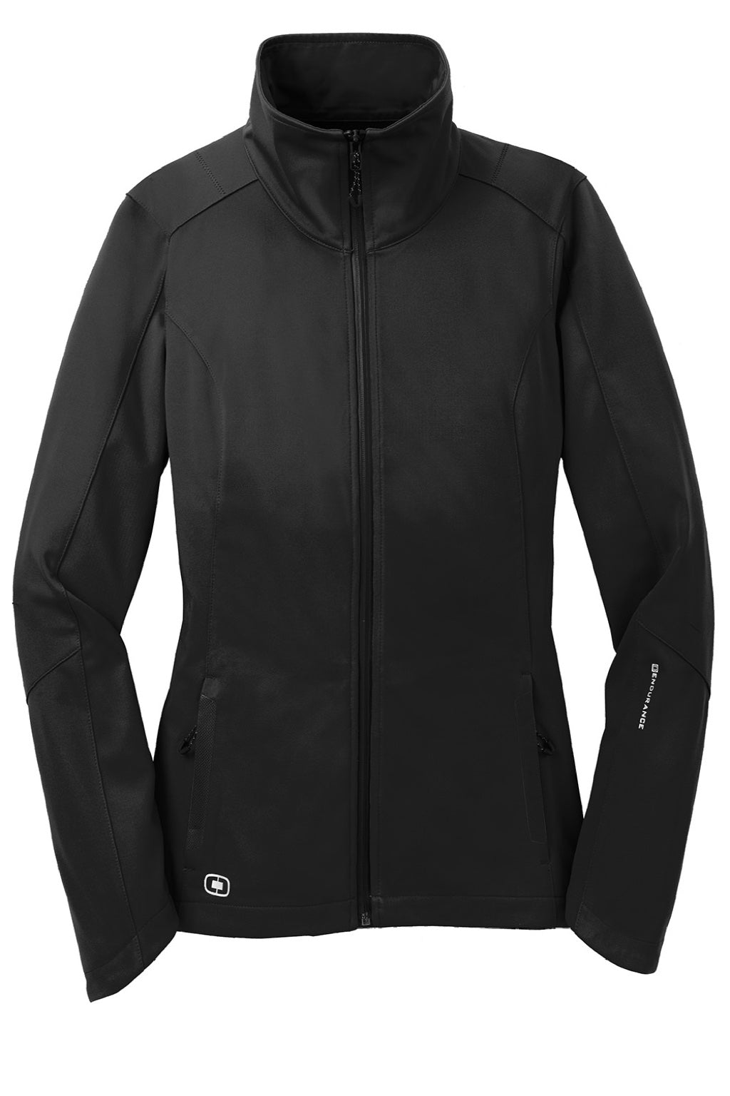 Ogio LOE720 Womens Endurance Crux Wind & Water Resistant Full Zip Jacket Blacktop Flat Front