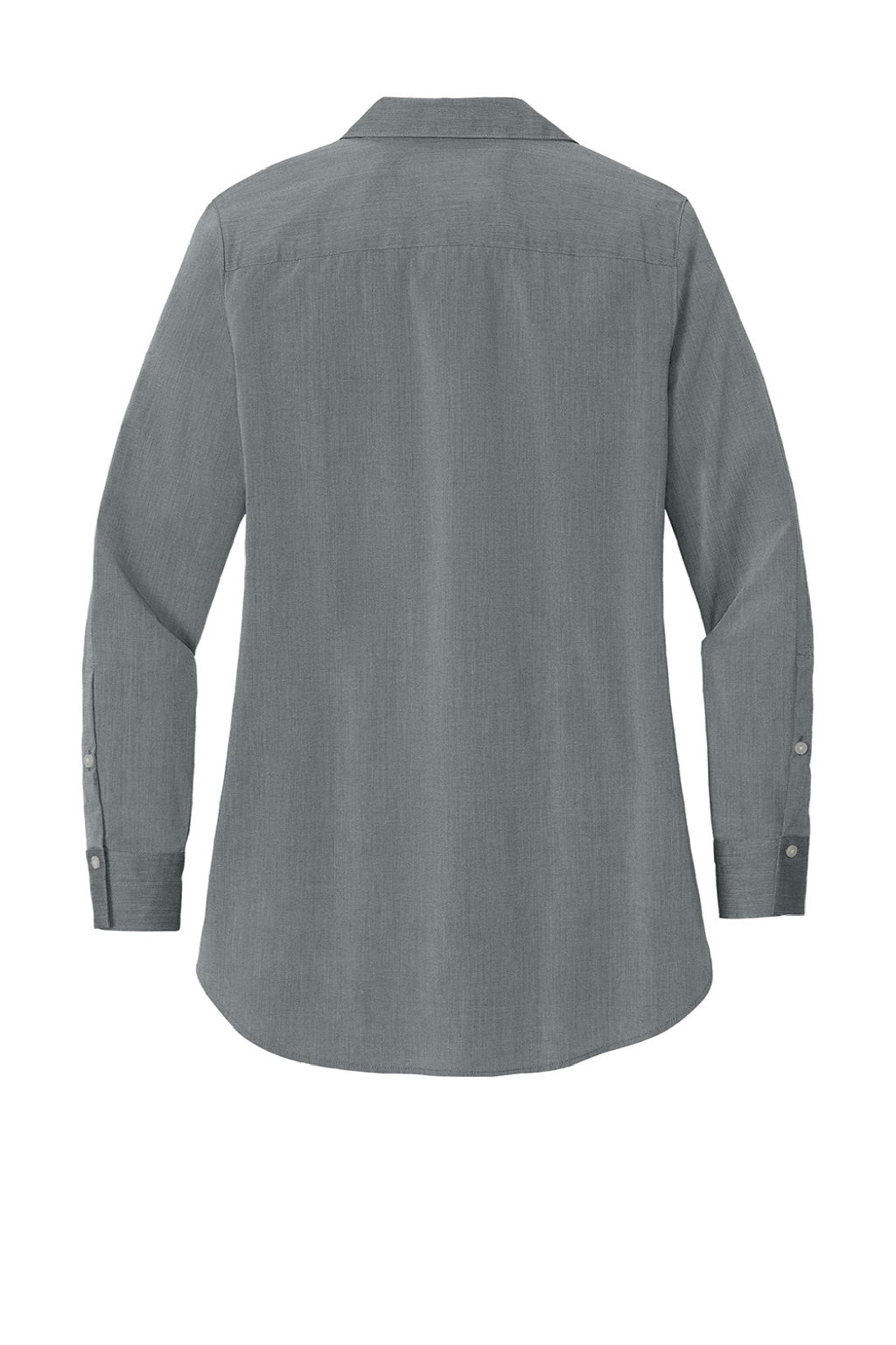 Ogio LOG1002 Womens Commuter Long Sleeve Button Down Shirt Heather Gear Grey Flat Back