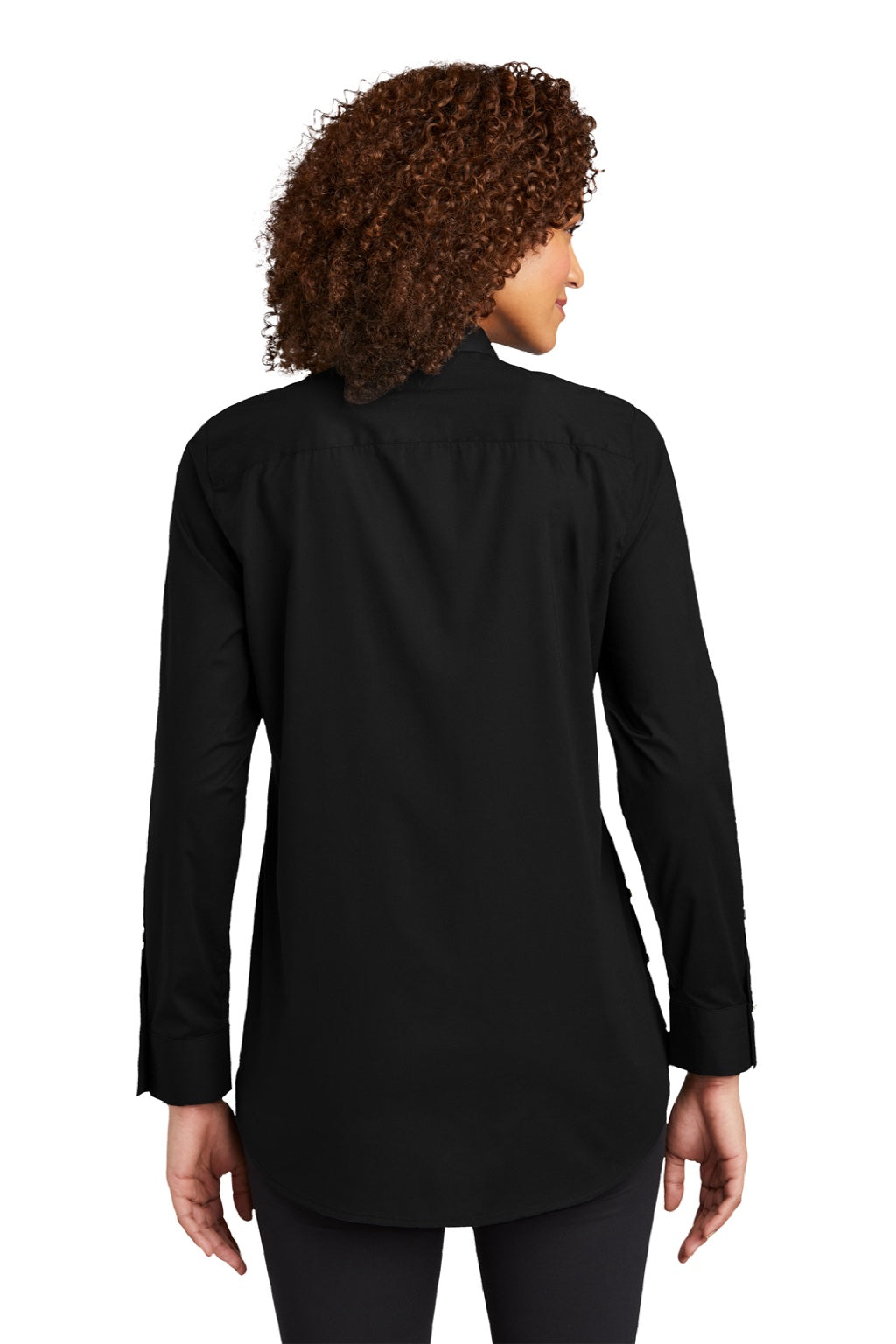 Ogio LOG1002 Womens Commuter Long Sleeve Button Down Shirt Blacktop Model Back