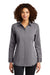 Ogio LOG1002 Womens Commuter Long Sleeve Button Down Shirt Heather Gear Grey Model Front