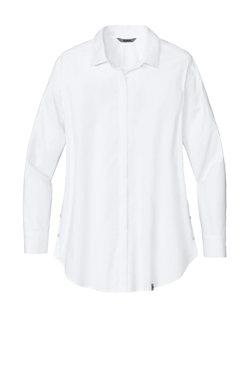 Ogio LOG1002 Womens Commuter Long Sleeve Button Down Shirt White Flat Front