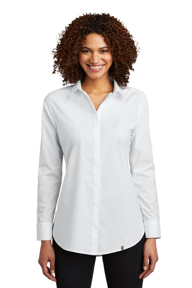 Ogio LOG1002 Womens Commuter Long Sleeve Button Down Shirt White Model Front