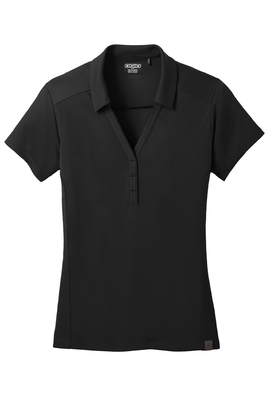 Ogio LOG125 Womens Framework Moisture Wicking Short Sleeve Polo Shirt Blacktop Flat Front