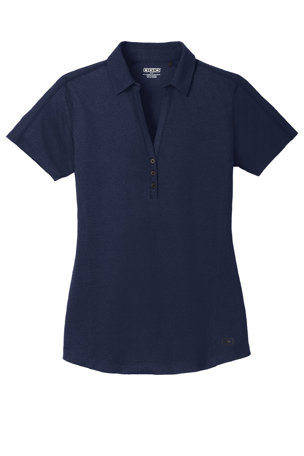 Ogio LOG126 Womens Onyx Moisture Wicking Short Sleeve Polo Shirt Navy Blue Flat Front
