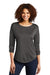 Ogio LOG141 Womens Gravitate Moisture Wicking 3/4 Sleeve Scoop Neck T-Shirt Heather Dark Grey Model Front