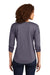 Ogio LOG141 Womens Gravitate Moisture Wicking 3/4 Sleeve Scoop Neck T-Shirt Heather Navy Blue Model Back