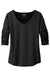 Ogio LOG148 Womens Evolution Moisture Wicking 3/4 Sleeve V-Neck T-Shirt Blacktop Flat Front