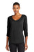 Ogio LOG148 Womens Evolution Moisture Wicking 3/4 Sleeve V-Neck T-Shirt Blacktop Model Front