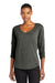 Ogio LOG148 Womens Evolution Moisture Wicking 3/4 Sleeve V-Neck T-Shirt Tarmac Grey Model Front