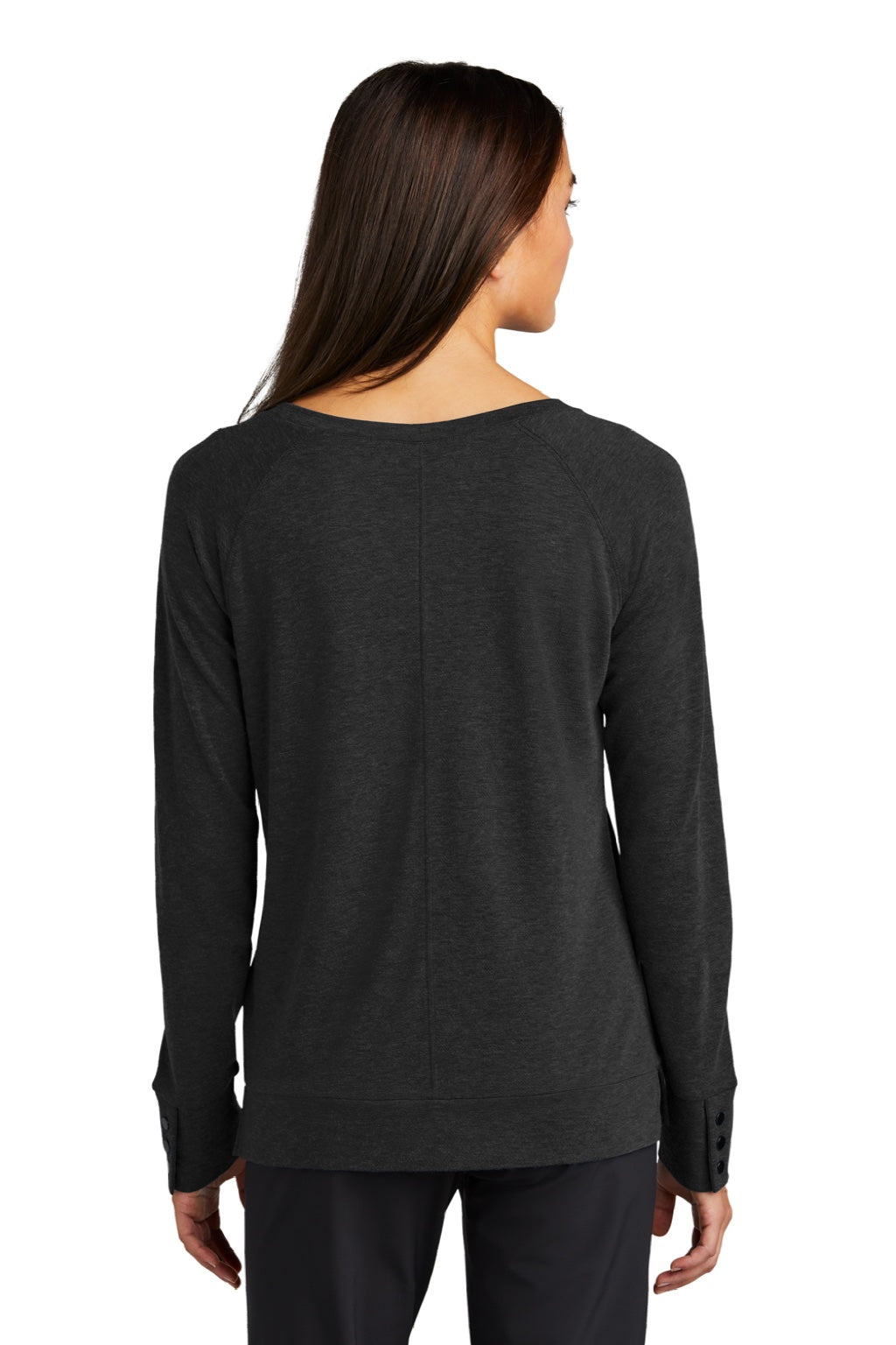Ogio LOG150 Womens Command Long Sleeve Scoop Neck T-Shirt Blacktop Model Back