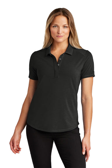 Ogio LOG152 Womens Motion Moisture Wicking Short Sleeve Polo Shirt Blacktop Model Front