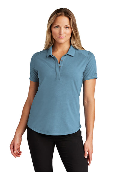 Ogio LOG152 Womens Motion Moisture Wicking Short Sleeve Polo Shirt Mist Blue Model Front