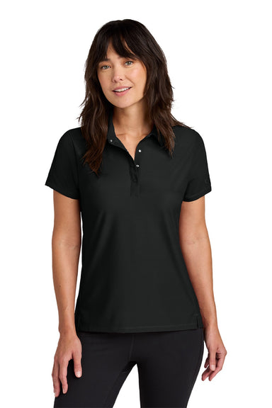 Ogio LOG154 Womens Envision Moisture Wicking Short Sleeve Polo Shirt Blacktop Model Front