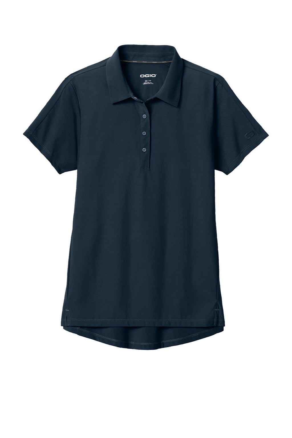 Ogio LOG154 Womens Envision Moisture Wicking Short Sleeve Polo Shirt River Navy Blue Flat Front