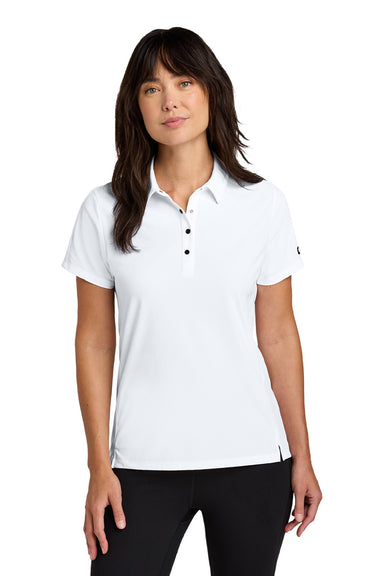 Ogio LOG154 Womens Envision Moisture Wicking Short Sleeve Polo Shirt White Model Front