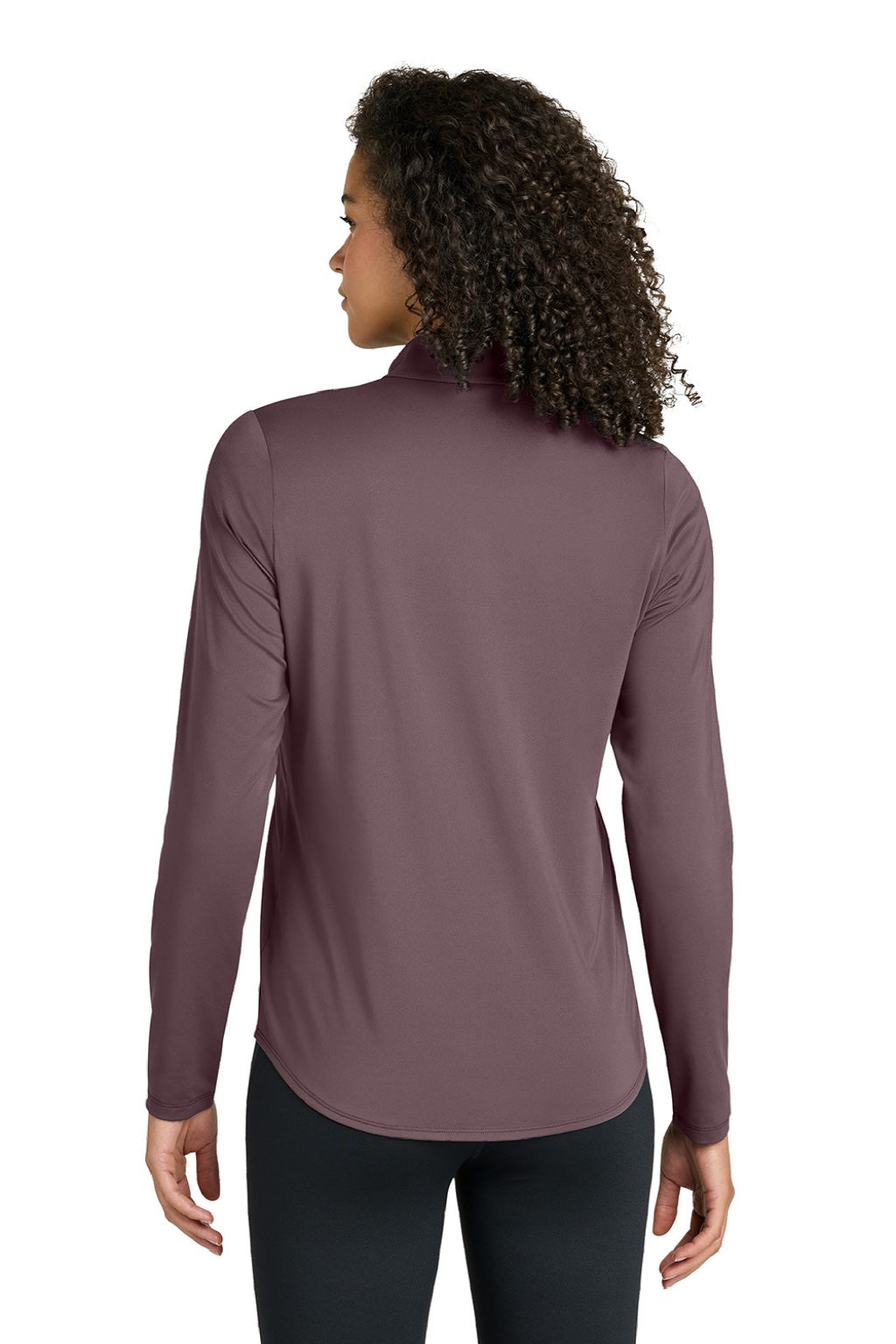 Ogio LOG172 Womens Regain 1/4 Zip Sweatshirt Ashen Plum Purple Model Back