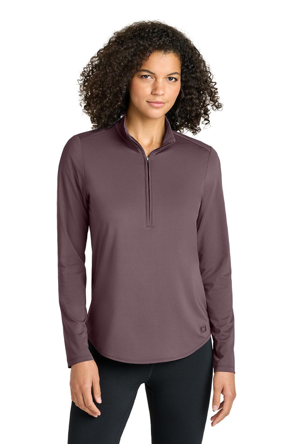 Ogio LOG172 Womens Regain 1/4 Zip Sweatshirt Ashen Plum Purple Model Front