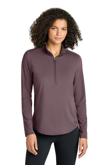Ogio LOG172 Womens Regain 1/4 Zip Sweatshirt Ashen Plum Purple Model Front