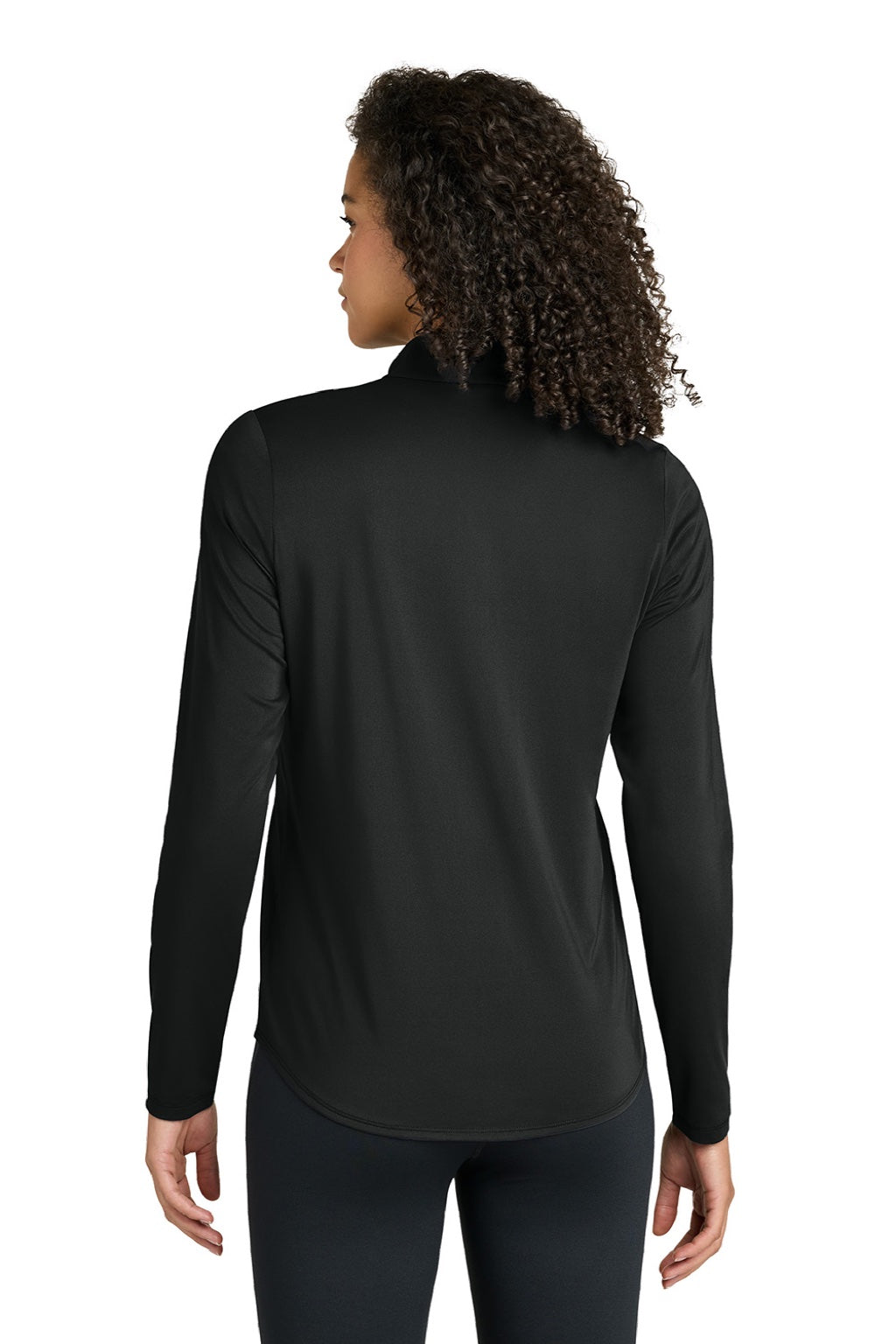 Ogio LOG172 Womens Regain 1/4 Zip Sweatshirt Blacktop Model Back