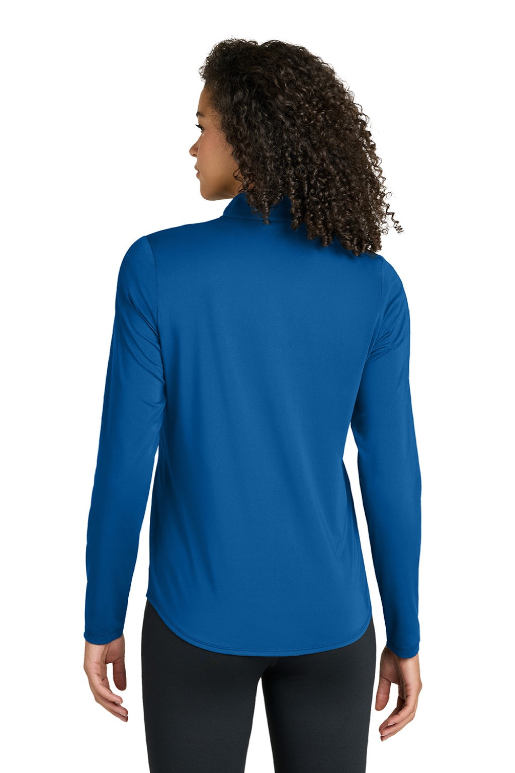 Ogio LOG172 Womens Regain 1/4 Zip Sweatshirt Cobalt Blue Model Back
