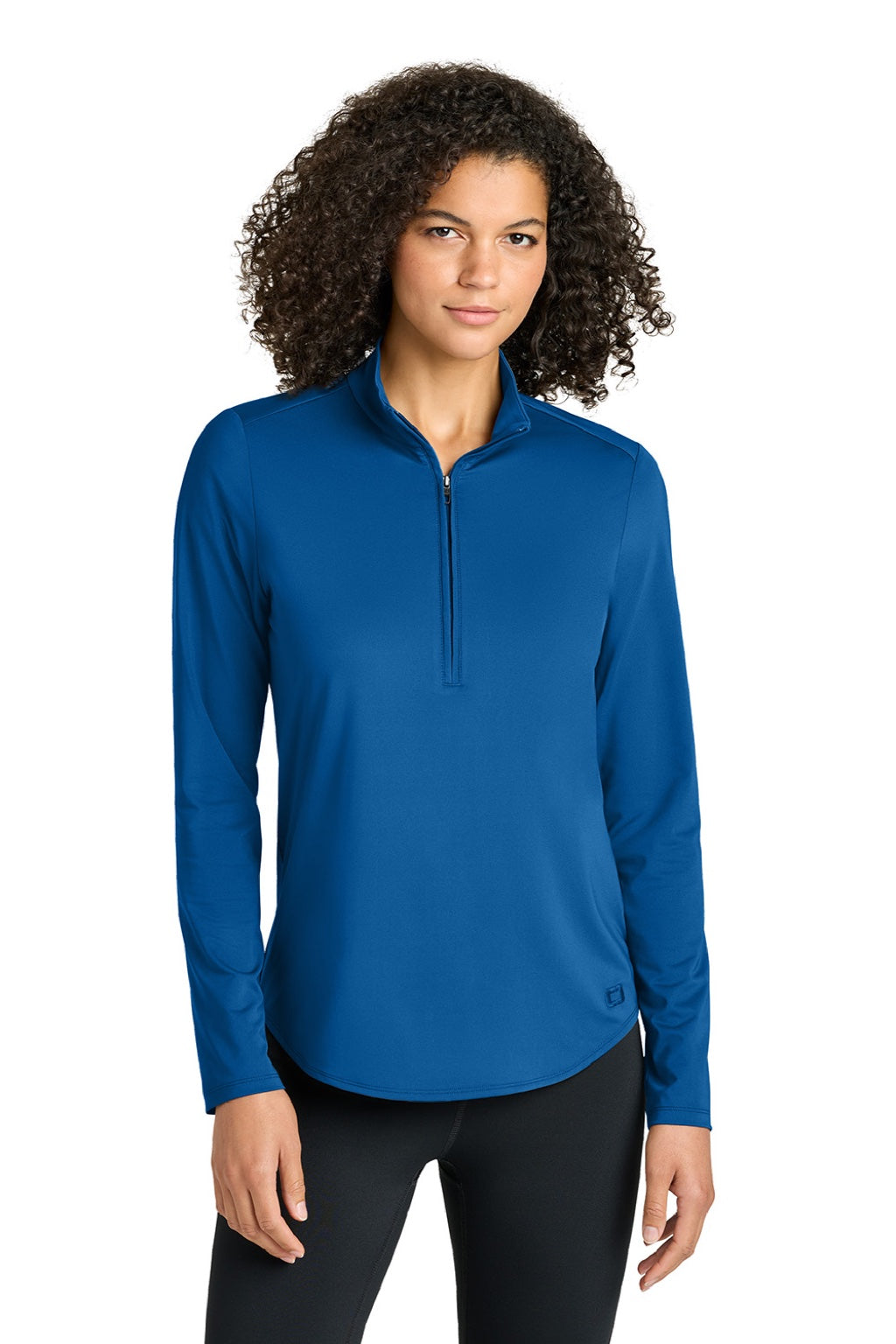 Ogio LOG172 Womens Regain 1/4 Zip Sweatshirt Cobalt Blue Model Front