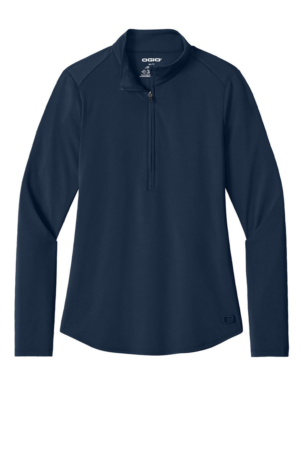 Ogio LOG172 Womens Regain 1/4 Zip Sweatshirt River Navy Blue Flat Front