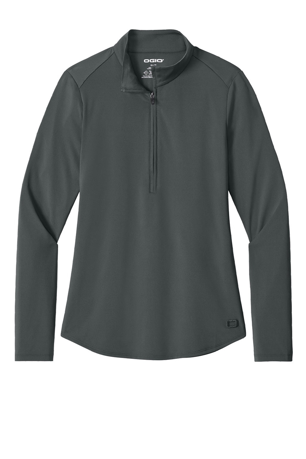 Ogio LOG172 Womens Regain 1/4 Zip Sweatshirt Tarmac Grey Flat Front