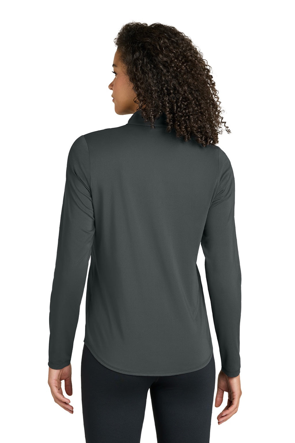 Ogio LOG172 Womens Regain 1/4 Zip Sweatshirt Tarmac Grey Model Back
