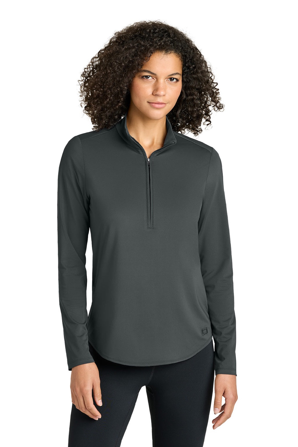 Ogio LOG172 Womens Regain 1/4 Zip Sweatshirt Tarmac Grey Model Front
