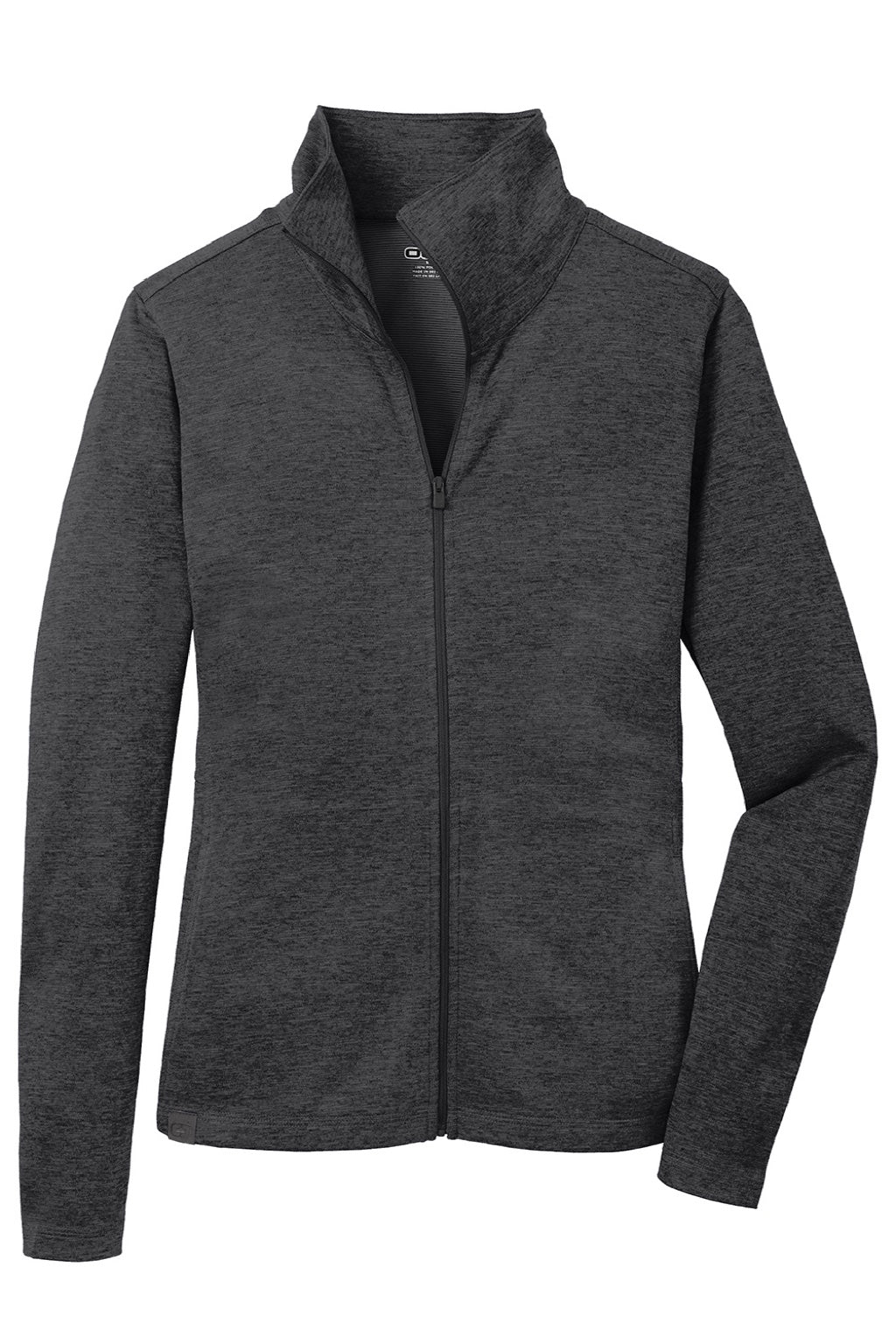 Ogio LOG203 Womens Pixel Moisture Wicking Full Zip Sweatshirt w/ Pockets Blacktop Flat Front