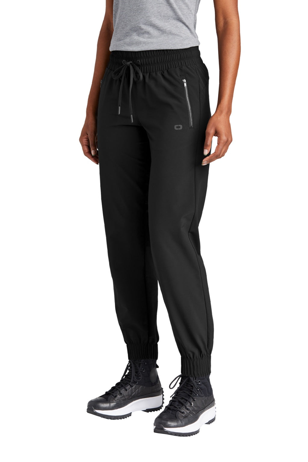 Ogio LOG707 Womens Connection Water Resistant Jogger Sweatpants w/ Pockets Blacktop Model 3q