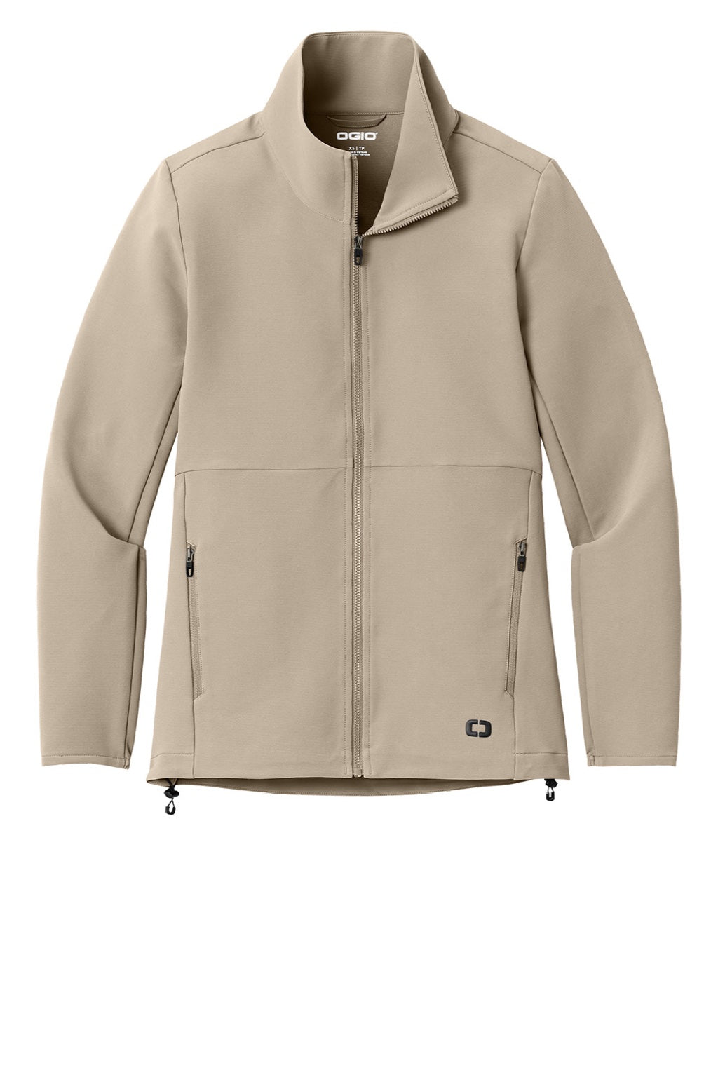 Ogio LOG740 Womens Kinetic Full Zip Soft Shell Jacket Sahara Flat Front