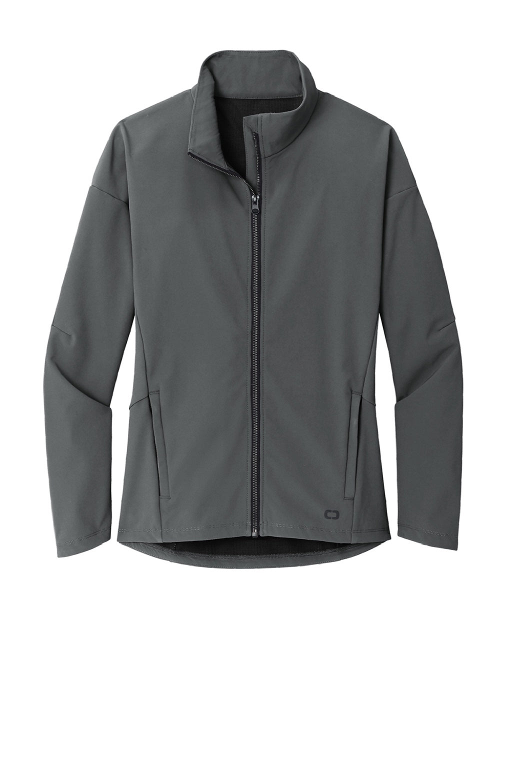 Ogio LOG755 Womens Commuter Water Resistant Full Zip Soft Shell Jacket Diesel Grey Flat Front