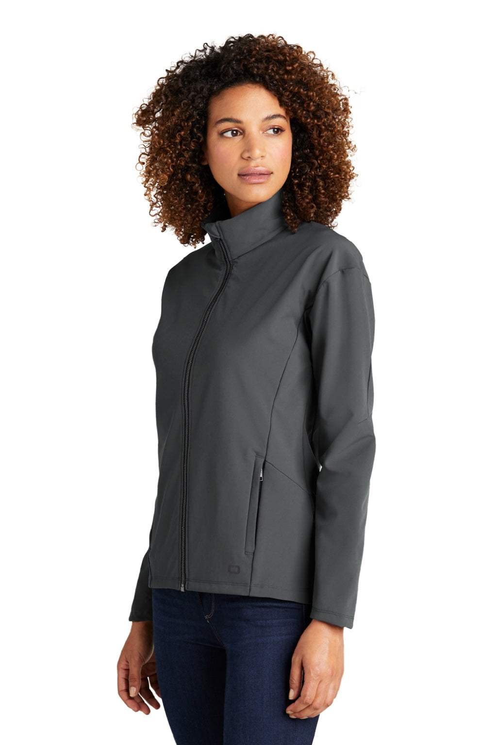 Ogio LOG755 Womens Commuter Water Resistant Full Zip Soft Shell Jacket Diesel Grey Model 3q