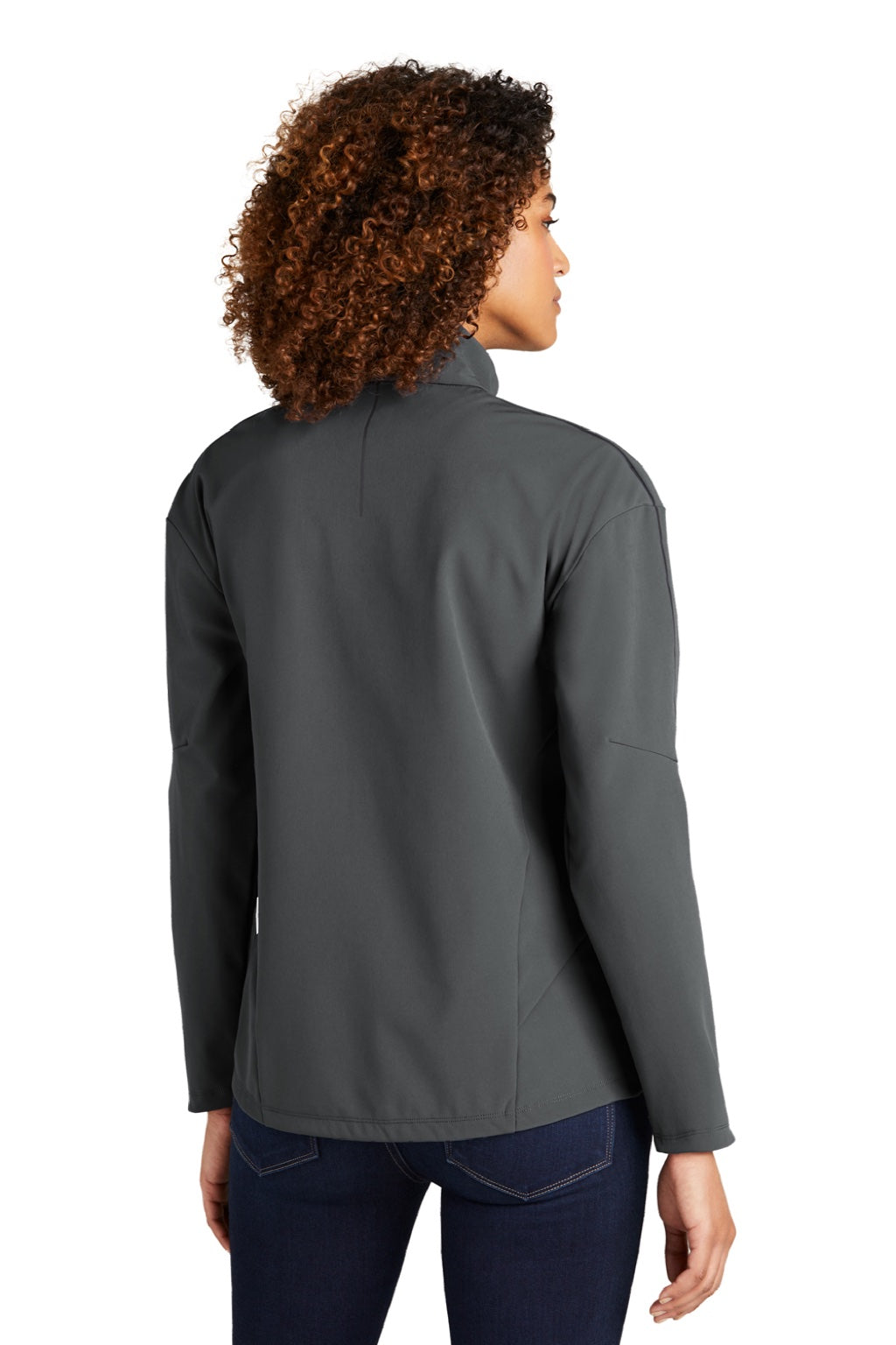 Ogio LOG755 Womens Commuter Water Resistant Full Zip Soft Shell Jacket Diesel Grey Model Back