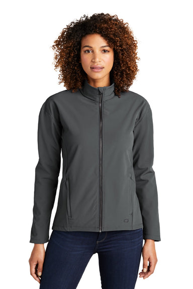 Ogio LOG755 Womens Commuter Water Resistant Full Zip Soft Shell Jacket Diesel Grey Model Front