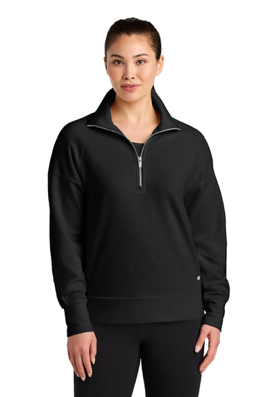 Ogio LOG814 Womens Luuma 1/4 Zip Sweatshirt Blacktop Model Front