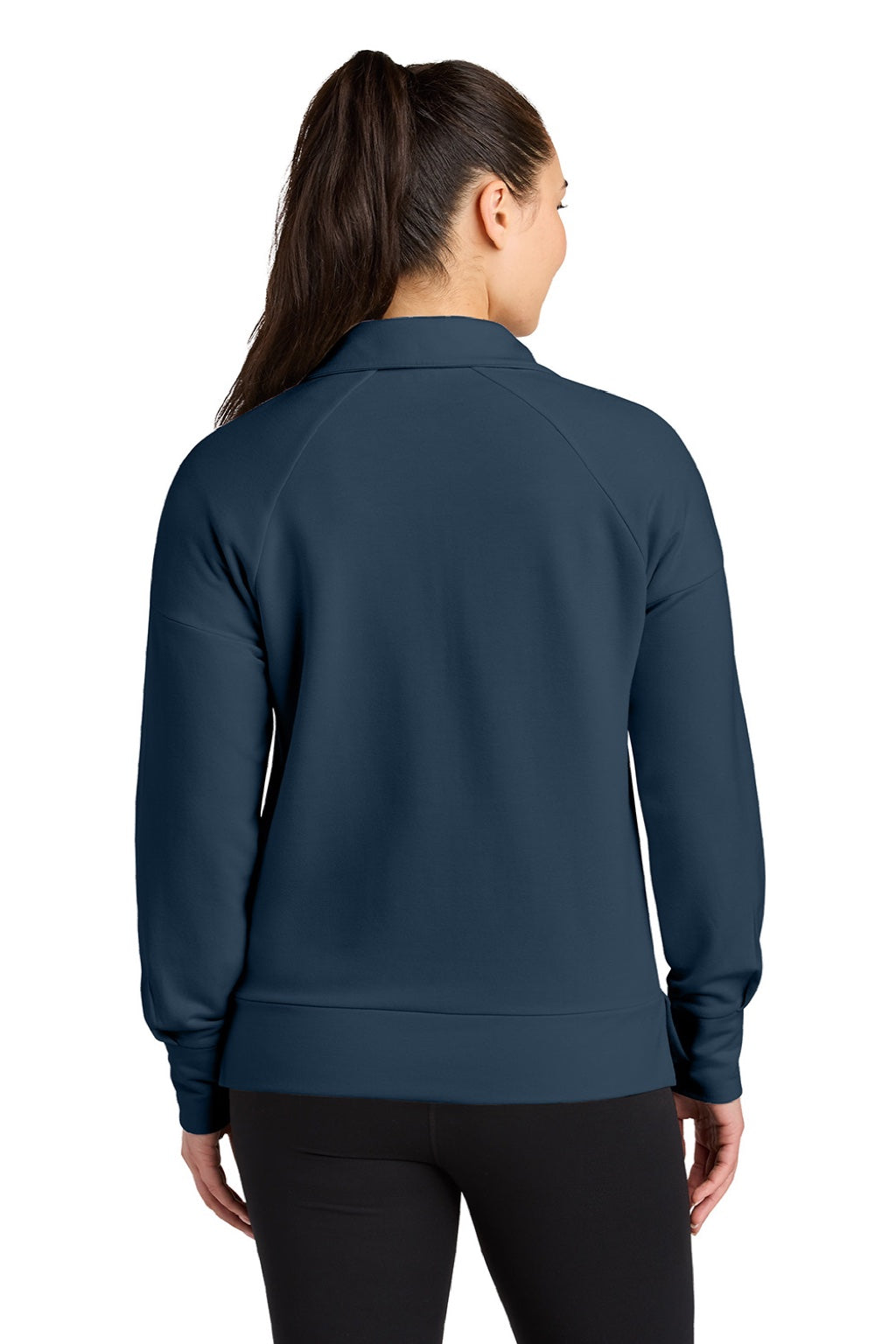 Ogio LOG814 Womens Luuma 1/4 Zip Sweatshirt River Navy Blue Model Back