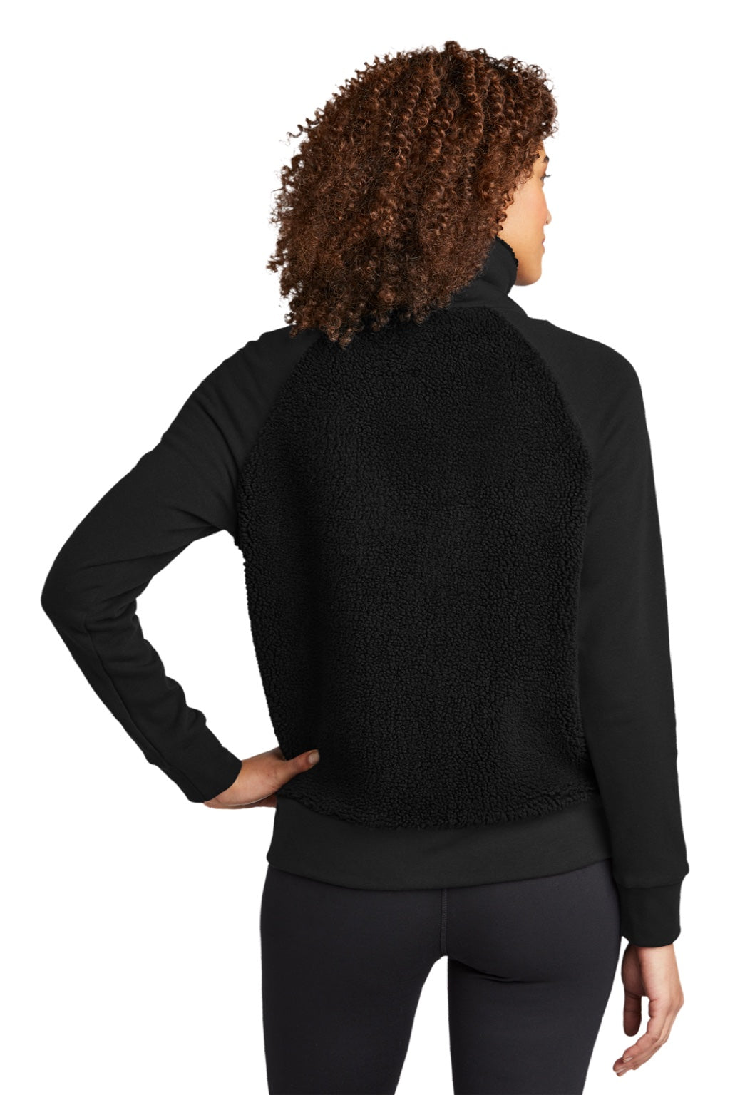 Ogio LOG815 Womens Luuma Sherpa Fleece Full Zip Jacket Blacktop Model Back