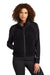 Ogio LOG815 Womens Luuma Sherpa Fleece Full Zip Jacket Blacktop Model Front