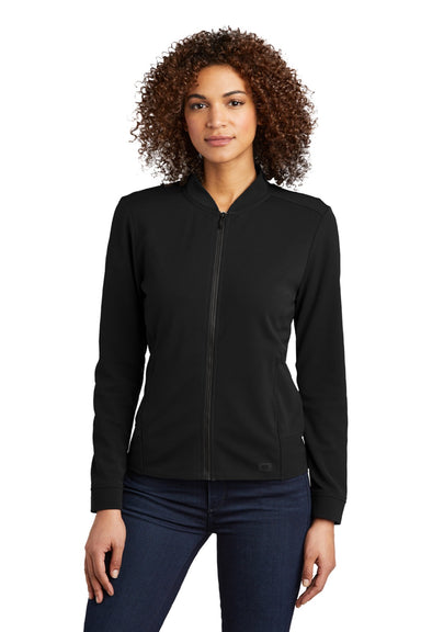 Ogio LOG820 Womens Hinge Full Zip Jacket Blacktop Model Front