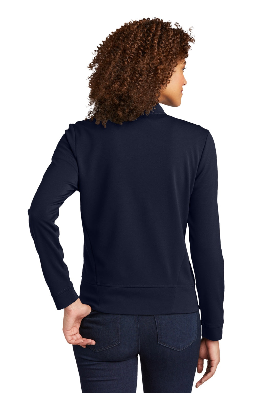 Ogio LOG820 Womens Hinge Full Zip Jacket River Navy Blue Model Back