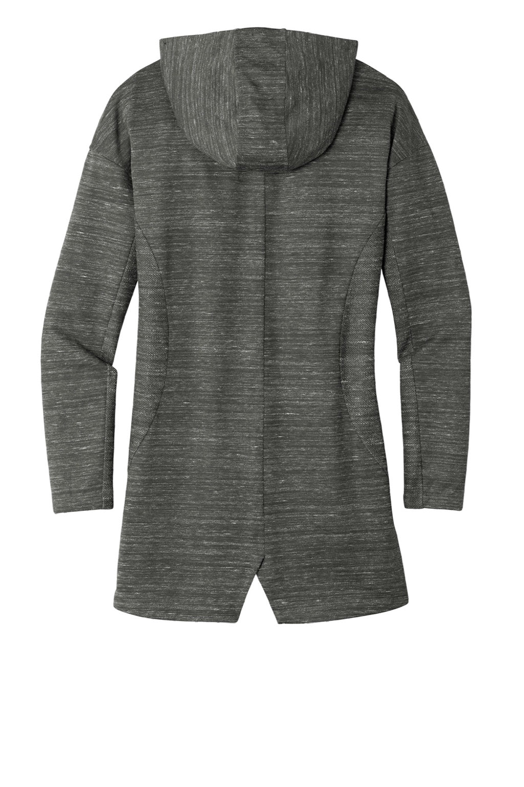 Ogio LOG823 Womens Flux Full Zip Hooded Sweatshirt Hoodie w/ Pockets Heather Tarmac Grey Flat Back