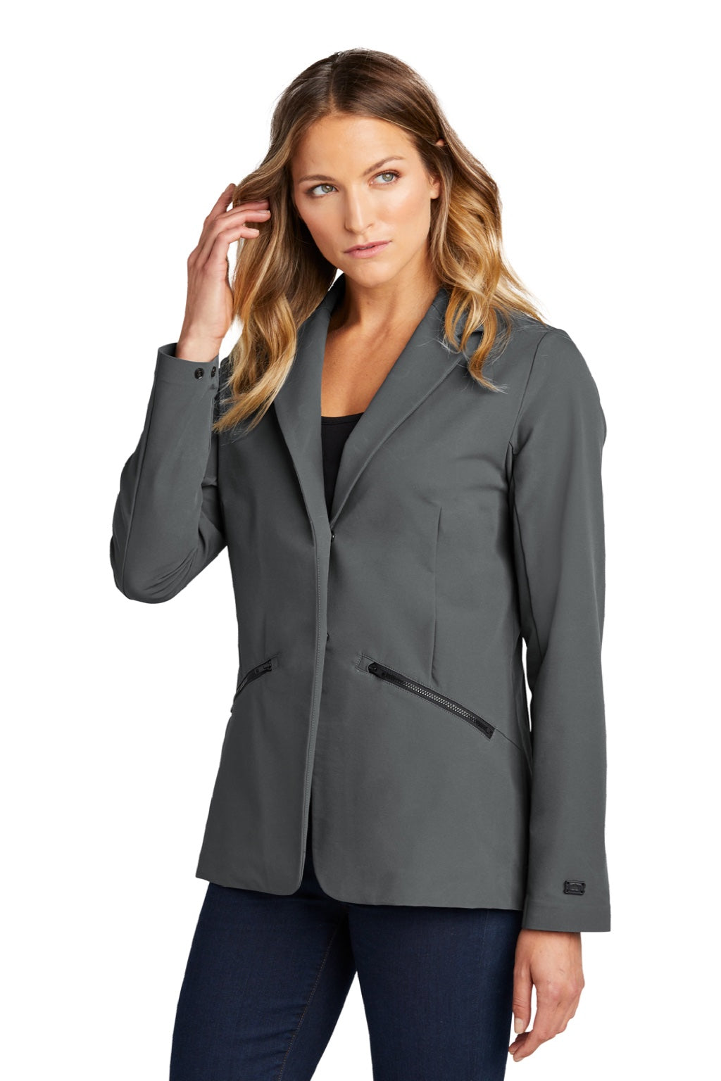 Ogio LOG824 Womens Fusion Water Resistant Blazer Tarmac Grey Model 3q