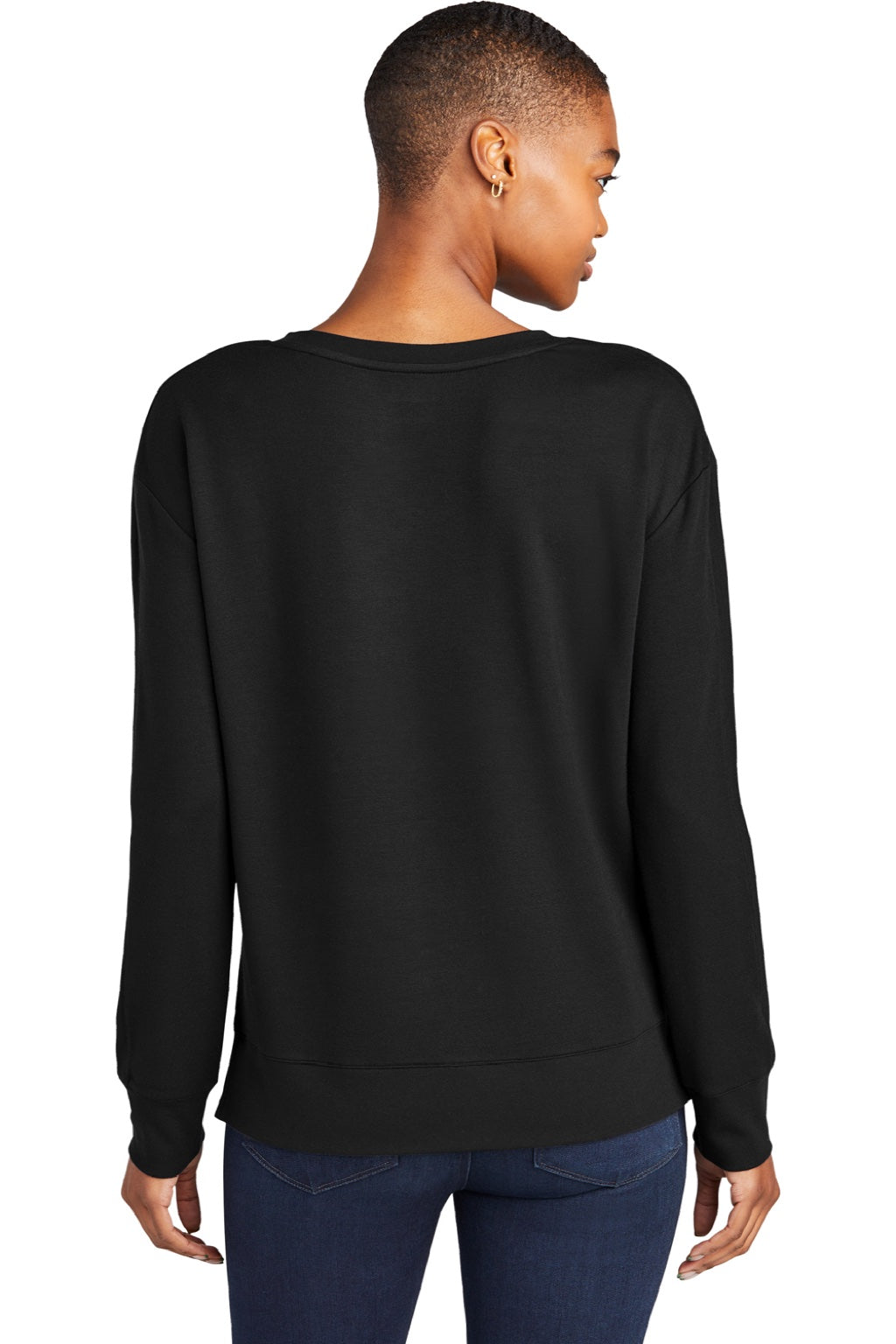 Ogio LOG825 Womens Luuma Flex V-Neck Sweatshirt Blacktop Model Back