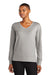Ogio LOG825 Womens Luuma Flex V-Neck Sweatshirt Heather Petrol Grey Model Front