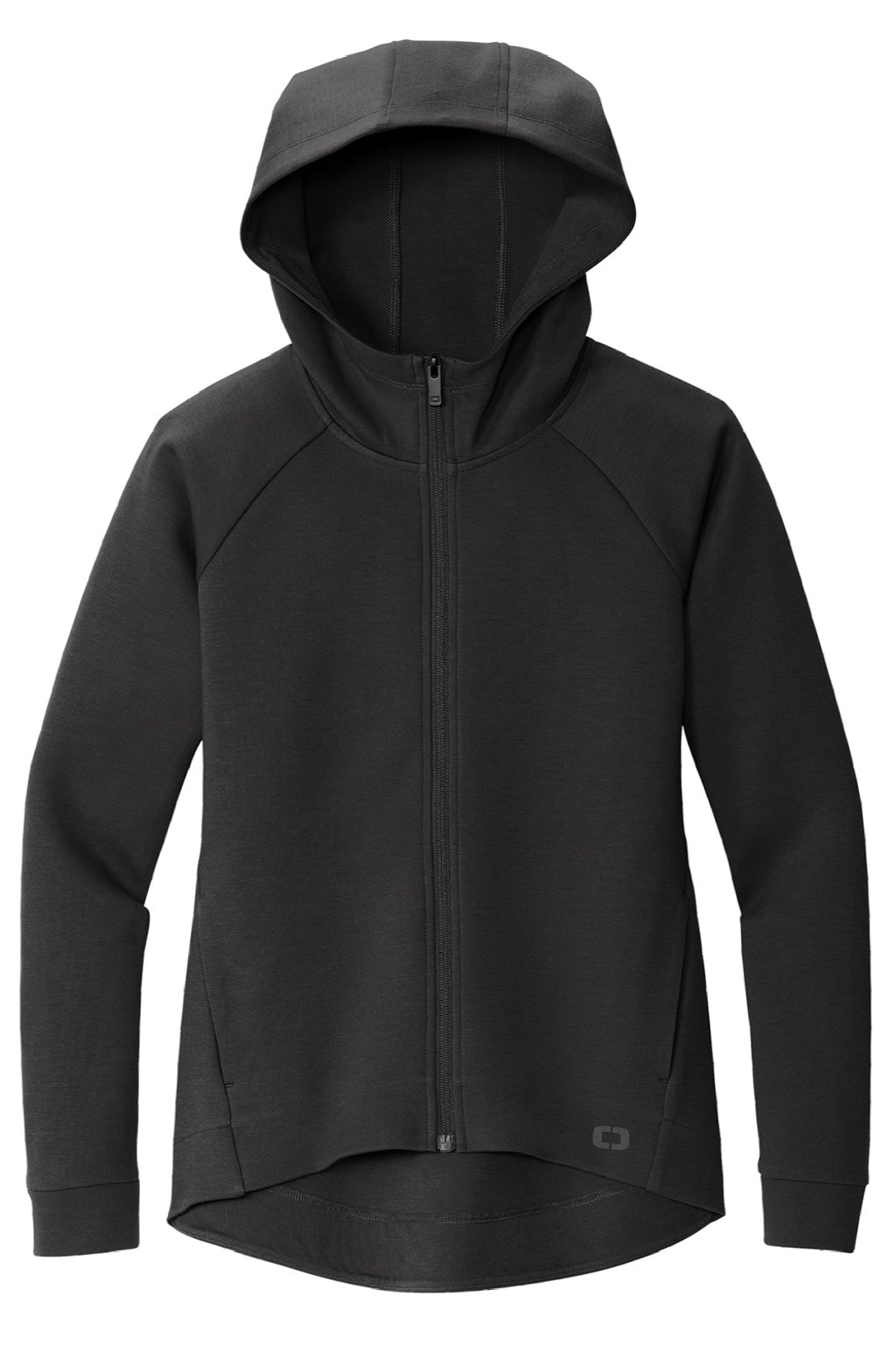 Ogio LOG850 Womens Bolt Full Zip Hooded Sweatshirt Hoodie w/ Pockets Blacktop Flat Front