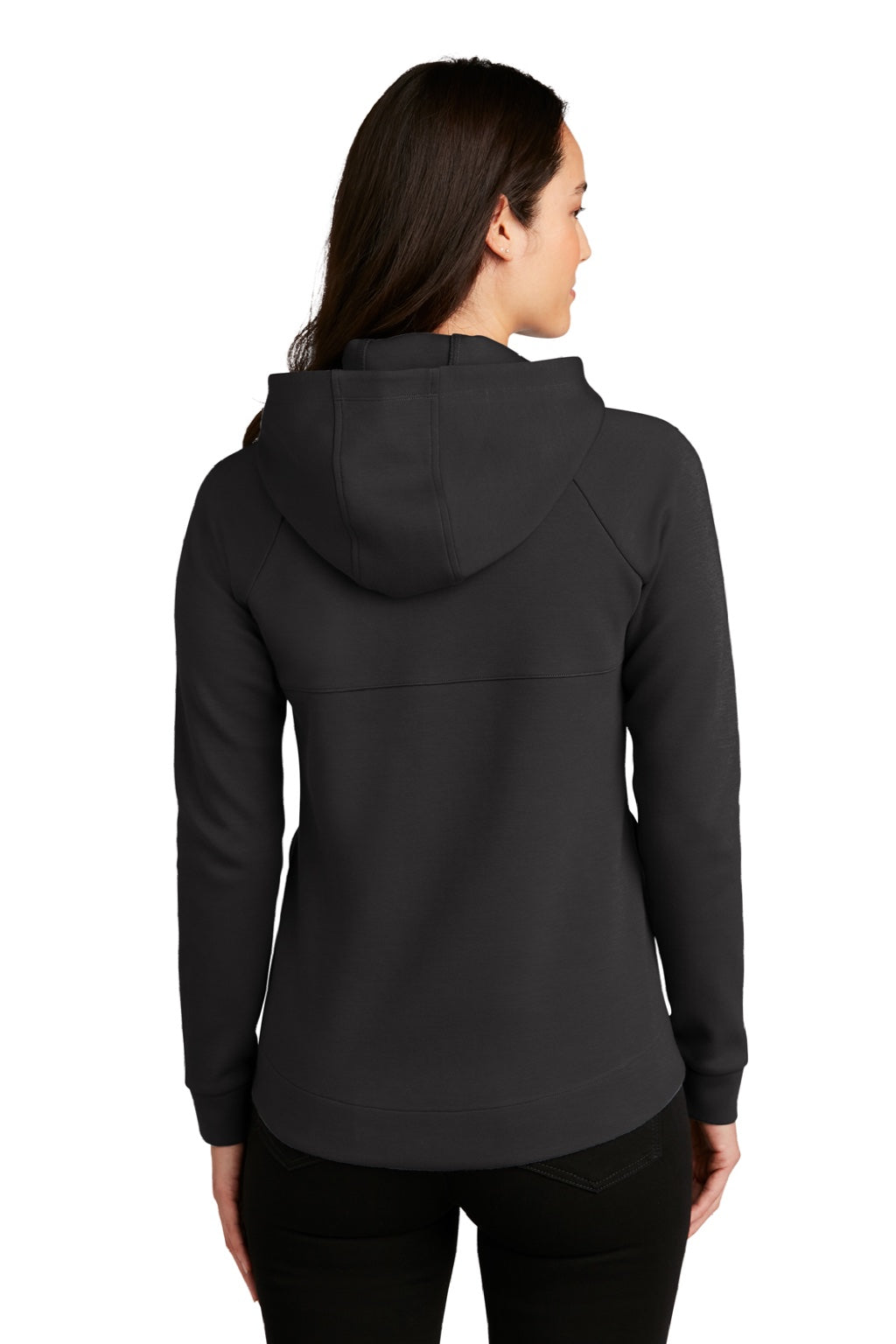 Ogio LOG850 Womens Bolt Full Zip Hooded Sweatshirt Hoodie w/ Pockets Blacktop Model Back