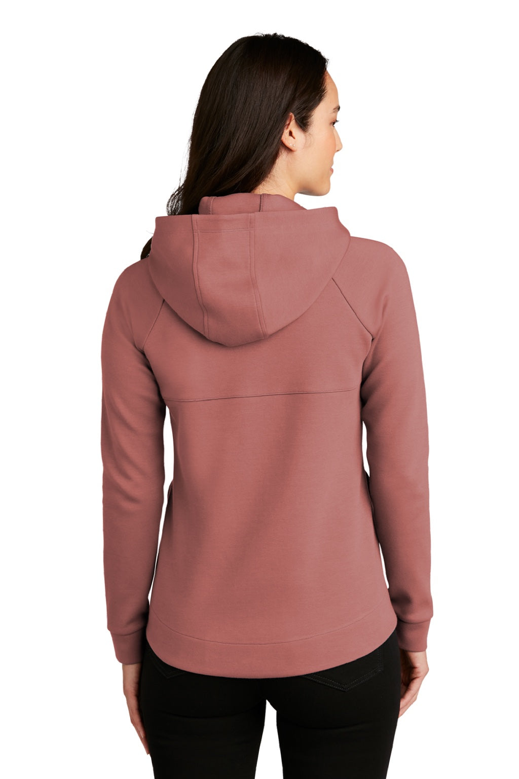 Ogio LOG850 Womens Bolt Full Zip Hooded Sweatshirt Hoodie w/ Pockets Deep Rose Model Back