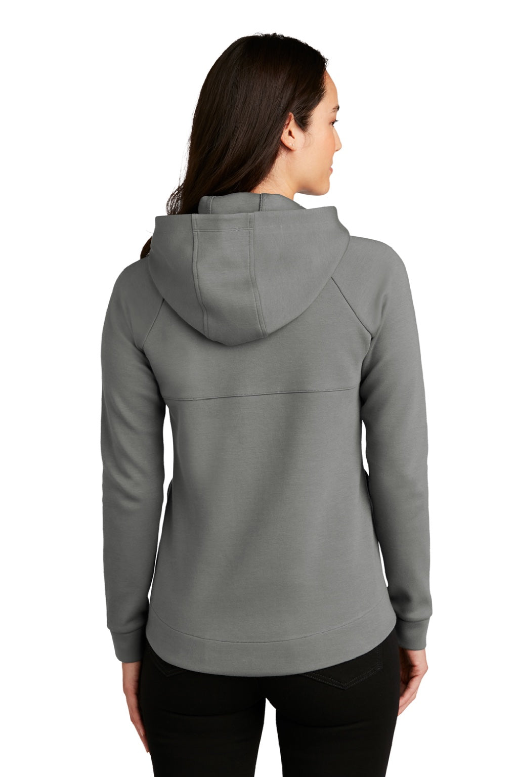 Ogio LOG850 Womens Bolt Full Zip Hooded Sweatshirt Hoodie w/ Pockets Turbo Grey Model Back